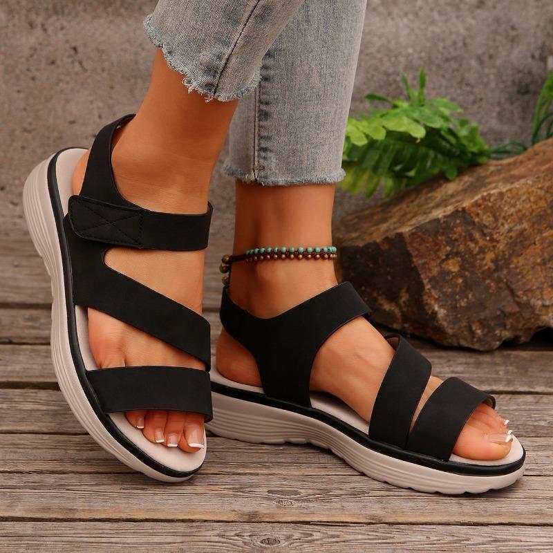 Women Casual Sandals 2026 Comfortable Soft Shoes Wedge Platform Sandals Female Retro Flat Platform Open Toe Outdoor Beach Shoes