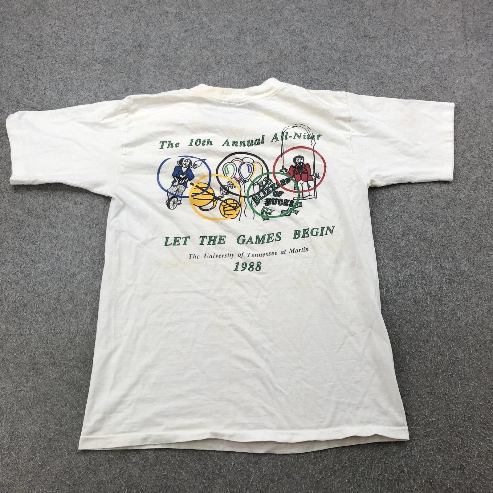 

VINTAGE UT Martin Tennessee Shirt Mens Large White Made USA 1988 80s 4XL
