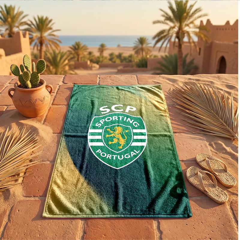 Telo Mare in Microfibra con Stampa Sporting CP FC Asciugatura Rapida Assorbente Grande per Spiaggia Nuoto Viaggio