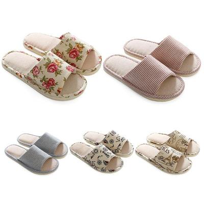 Linen Indoor Home Slippers For Men And Women Home Garden Household Slippers