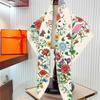 90cm Silk Scarf Women Plants Flowers Printed Square Scarves Head Echarpes Foulards Femme Wraps Shawls Bandana Lady Hijabs