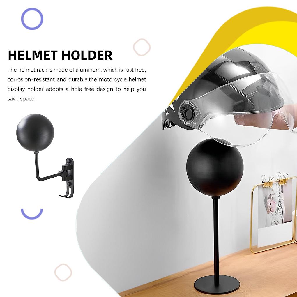 Motorcycle Helmet Rack 180° Rotation Wall Mount Helmet Holder Helmet Hanger With Hooks For Coats Caps Bike Baseball Rugby Helme