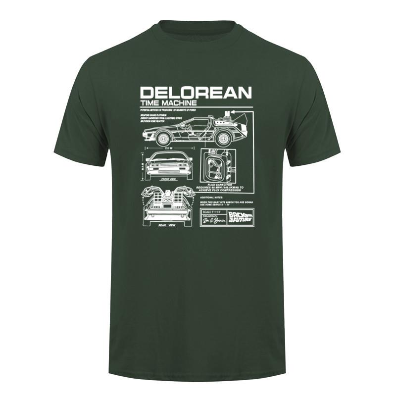 Back To The Future Delorean Schematic Tshirt Print Tshirt Unisex Cotton T Shirt Summer Hip Hop Tees Dz241