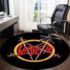 1PC Slayer Music Office Round Area Rug, Indoor Mat Suitable For Office, Under Office Chairs Bedroom Living Room Home Decor DT1212103