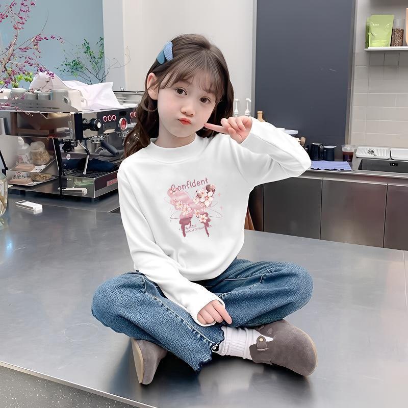 Girls' Fleece Long-Sleeve Turtleneck for Kids - Warm Base Layer Top for Autumn & Winter