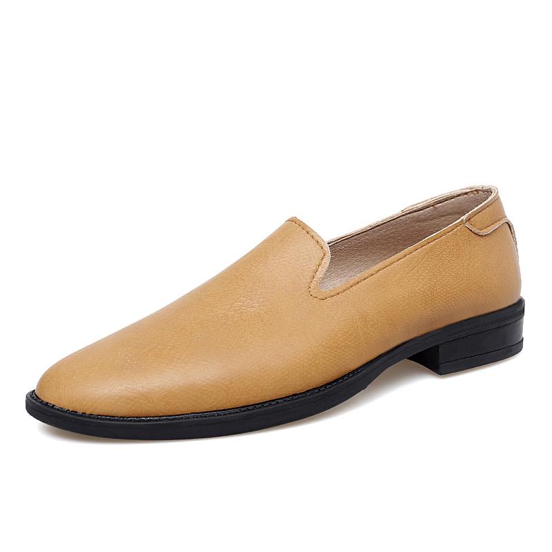 

Мода 2025 Весна Осень Новые Мужские Плоские Повседневные Туфли Мягкая Подошва Удобные Мужские Туфли для Вождения Противоскользящие Простые Кожаные Лоферы 48 коричневый