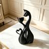 3D Printed Couple Cat Sculpture, Abstract Double Cat Figurine, Minimalist Modern Cat Decoration for Table, Aesthetic Gift for Cat Lovers