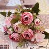 LA100 European Style Handmade Artificial Silk Peony Small Handle High Quality Wedding Decoration Bouquet for Home Back To School