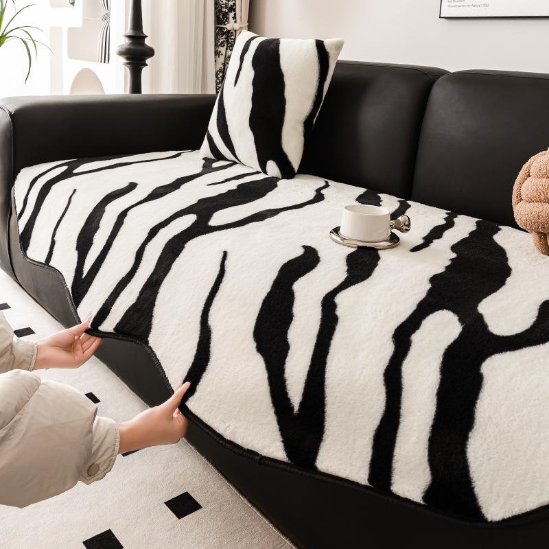 Xiaohongshu Soft Rabbit Velvet Special-Shaped Sofa Cushion Autumn And Winter Plush Non-Slip Seat Cushion High-End Sofa Cover