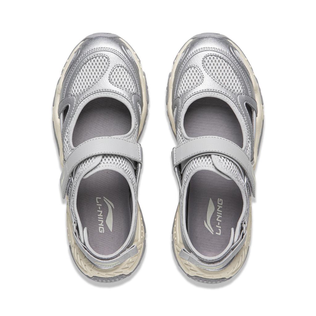 Li Ning Brown Sugar Slip Resistant, Abrasion Resistant, Lightweight River Trekking Shoes Women's Gray Silver AGUW014-1