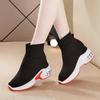 Women's Elastic High-Top Thick-Soled Round Toe Platform Sneakers with Height-Increasing Socks 2024