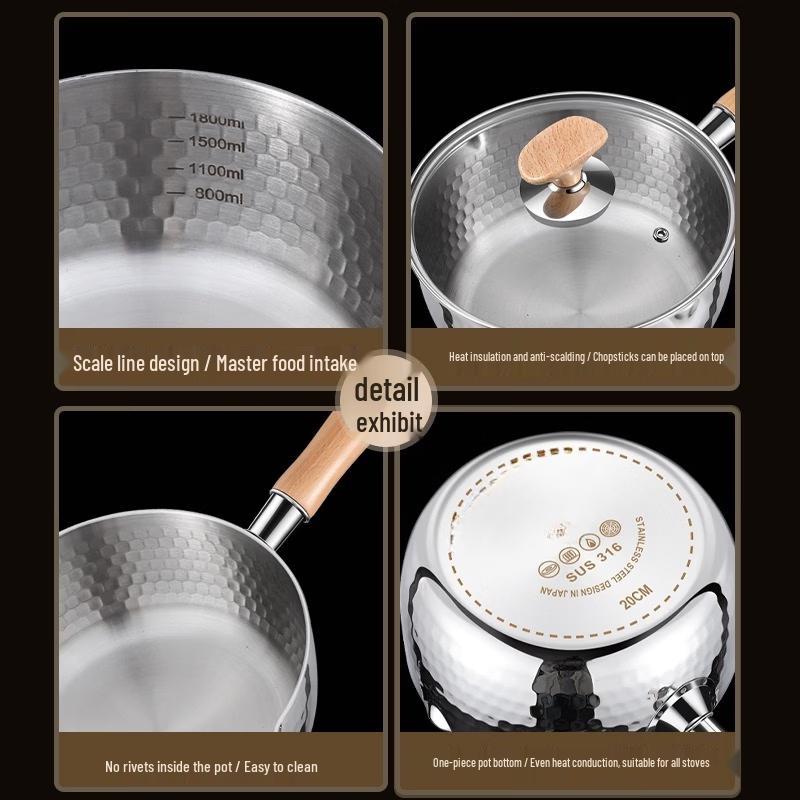 316 Stainless Steel Yukihira Milk Pot