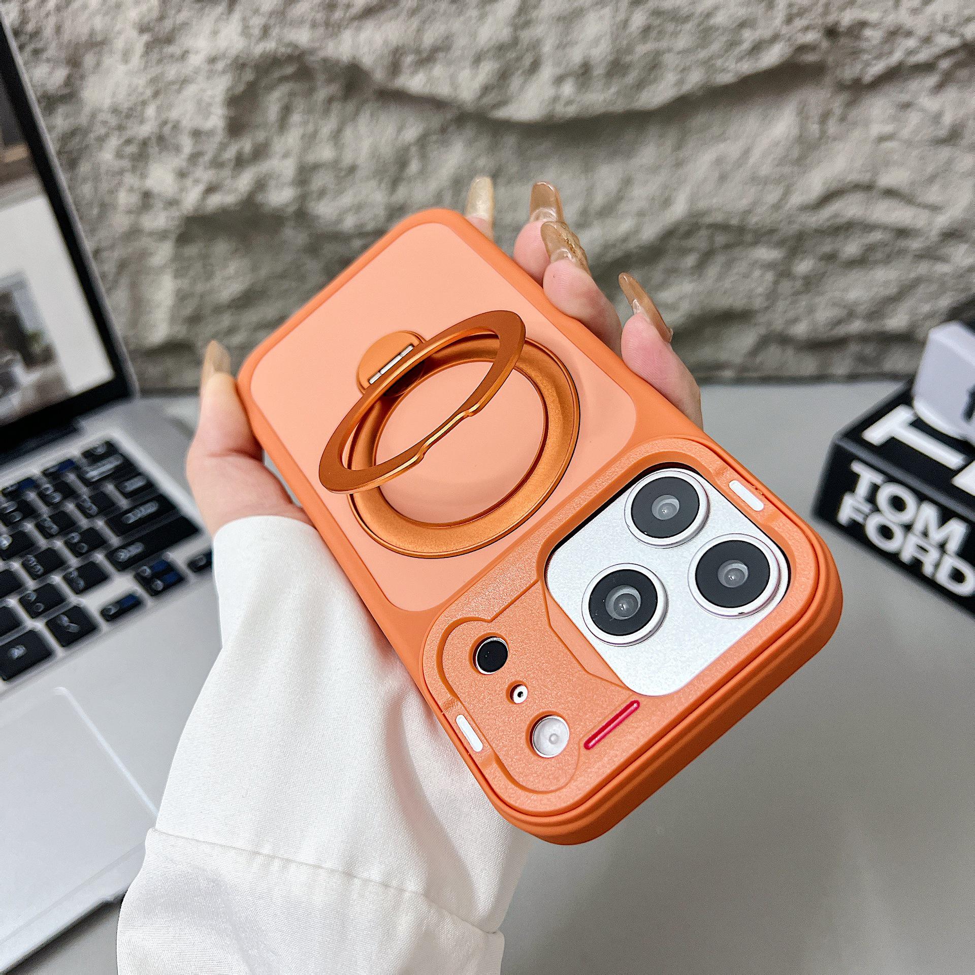 Yadun Color Block Rotating Stand Phone Case for iPhone 17PROMAX (Magnetic, Fits 13/14/16/11) iPhone 17 PRO MAX
