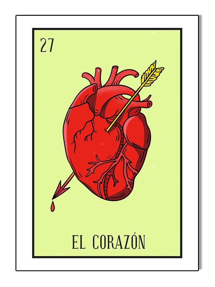 Abstraktní mexická loterie kreslený plakátový tisk plátno malba papoušek srdce severské nástěnné umění pro obývací pokoj domácí dekorace