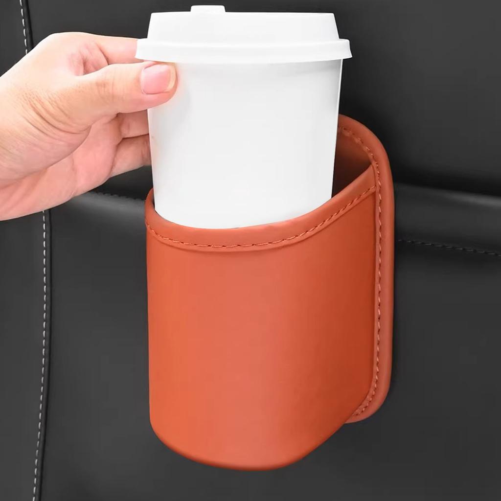 2pcs Car Door Cup Holder PU Leather Multifunction Clip On Seat Side Storage for Water Bottle Phone Key Sunglasses