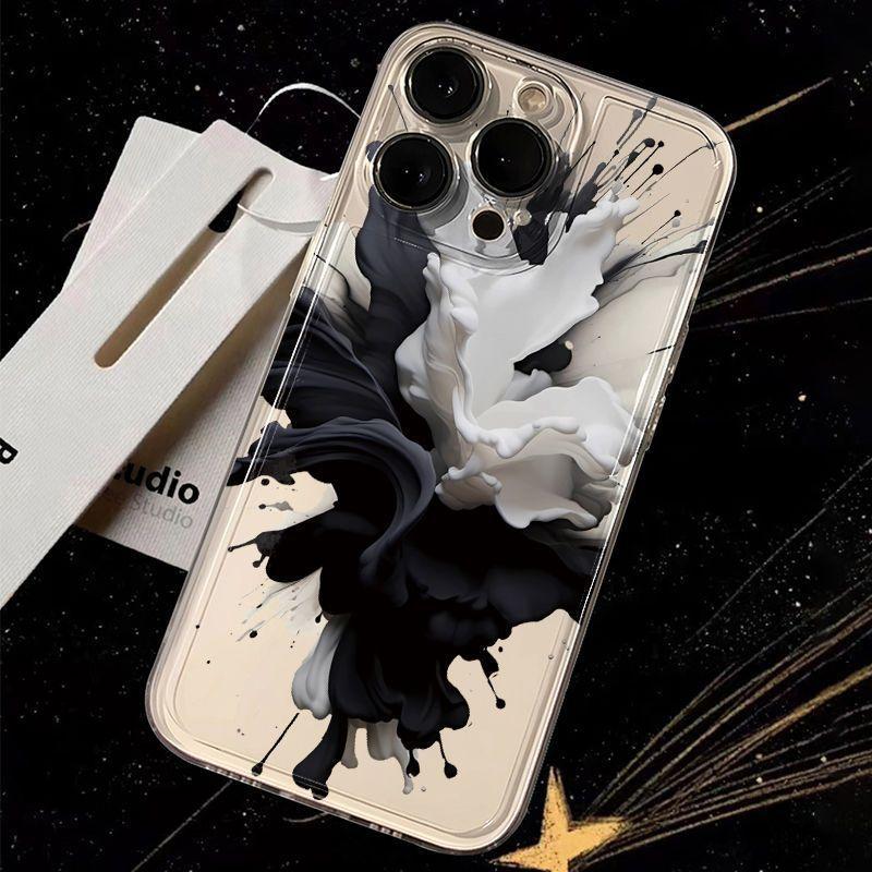 Applicable To Apple 11plus Mobile Phone Protective Case iPhone11promax New All-inclusive 11pro Black and White Ink