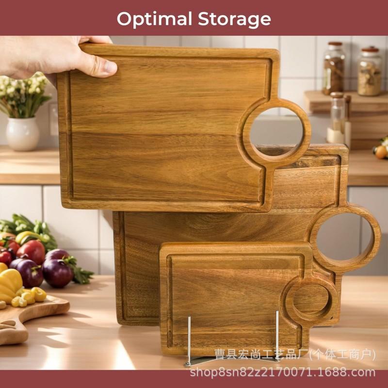 Wood Cutting Board Set Dual-Sided Kitchen Chopping Serving Tray Pizza Steak Deli Pastries