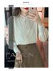 Women's Plush Lace Long-Sleeve Shirt - Stylish and Warm Autumn/Winter 2024 Top