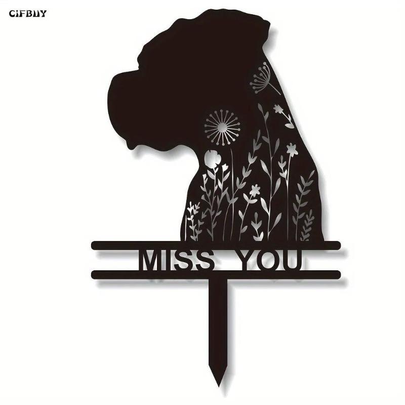 Индивидуальная металлическая мемориальная табличка для питомца, тематика бокса, надгробие, подарок