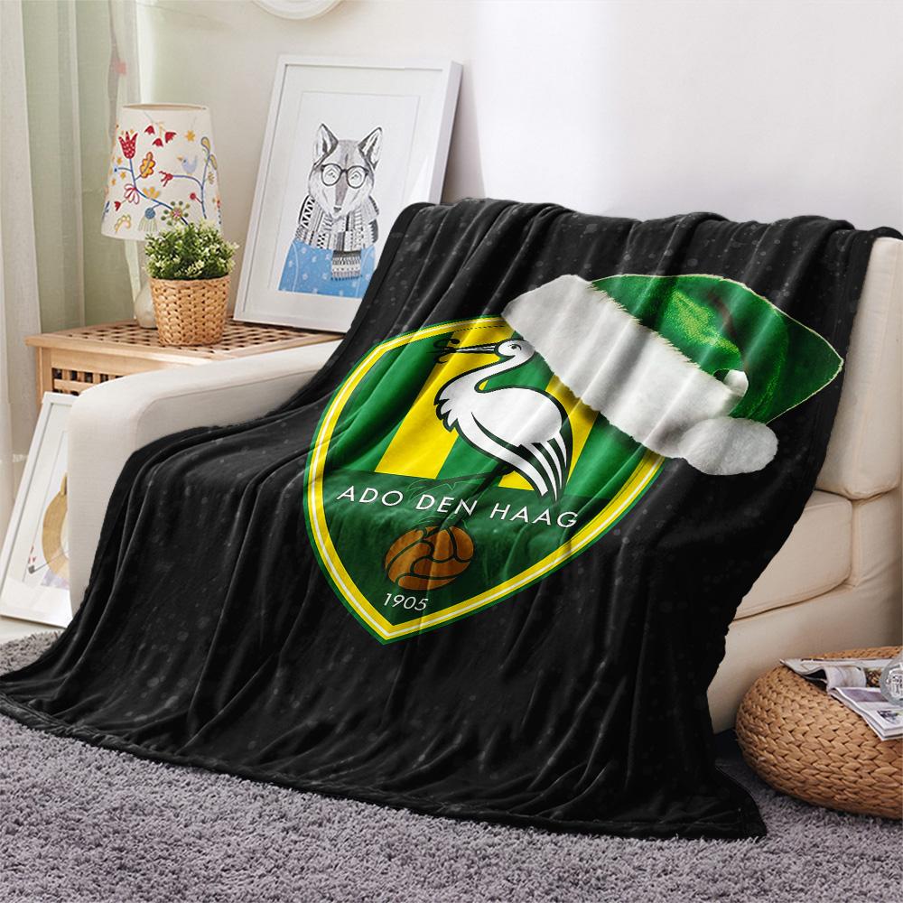 ADO Den Haag Flannel Blanket, High Quality Comfortable for All Seasons, Home Decor, Warmth and Comfort