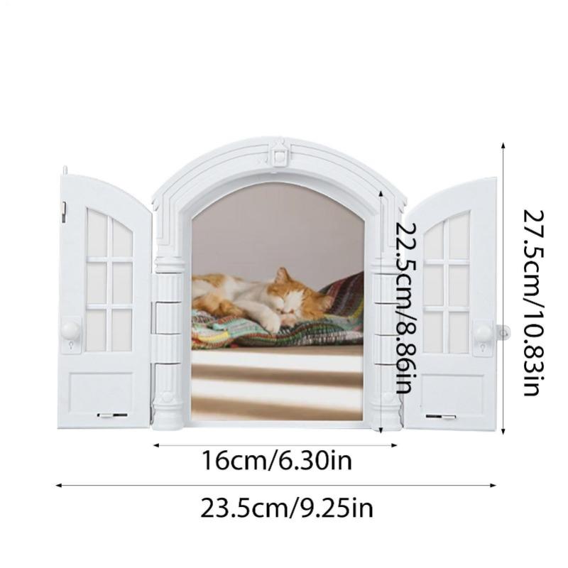 Portal French Cat Door - Stylish No-Flap Cat Door Interior Door for Average-Sized Cats Up to 20 lbs, Easy DIY Setup