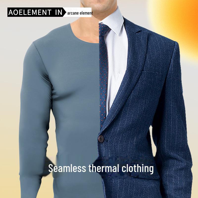 Men's Seamless Thermal Long-Sleeve Shirt for Autumn & Winter
