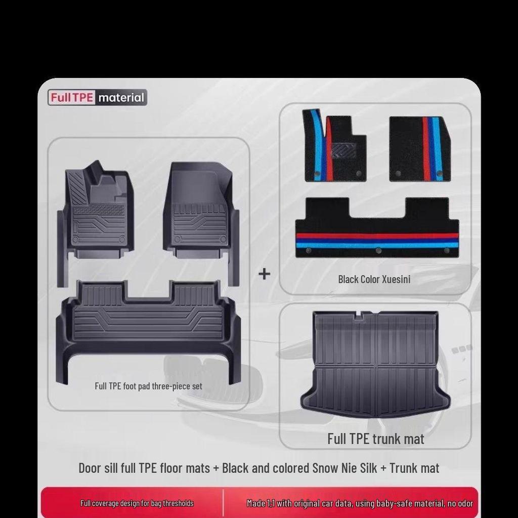 BYD Leopard Titanium 7 Five-Seater Double Layer TPE 2025 Floor Mats Kit