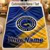 Flannel BlanketParramatta Eels Custom Name Text Personalized Soft Warm Throw Blanket Home Decor Gift