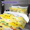 Set di biancheria da letto con stampa Pokémon da 3 pezzi include una copripiumino e una coppia di federe (riempimento non incluso), perfetto per l'uso in camera da letto.