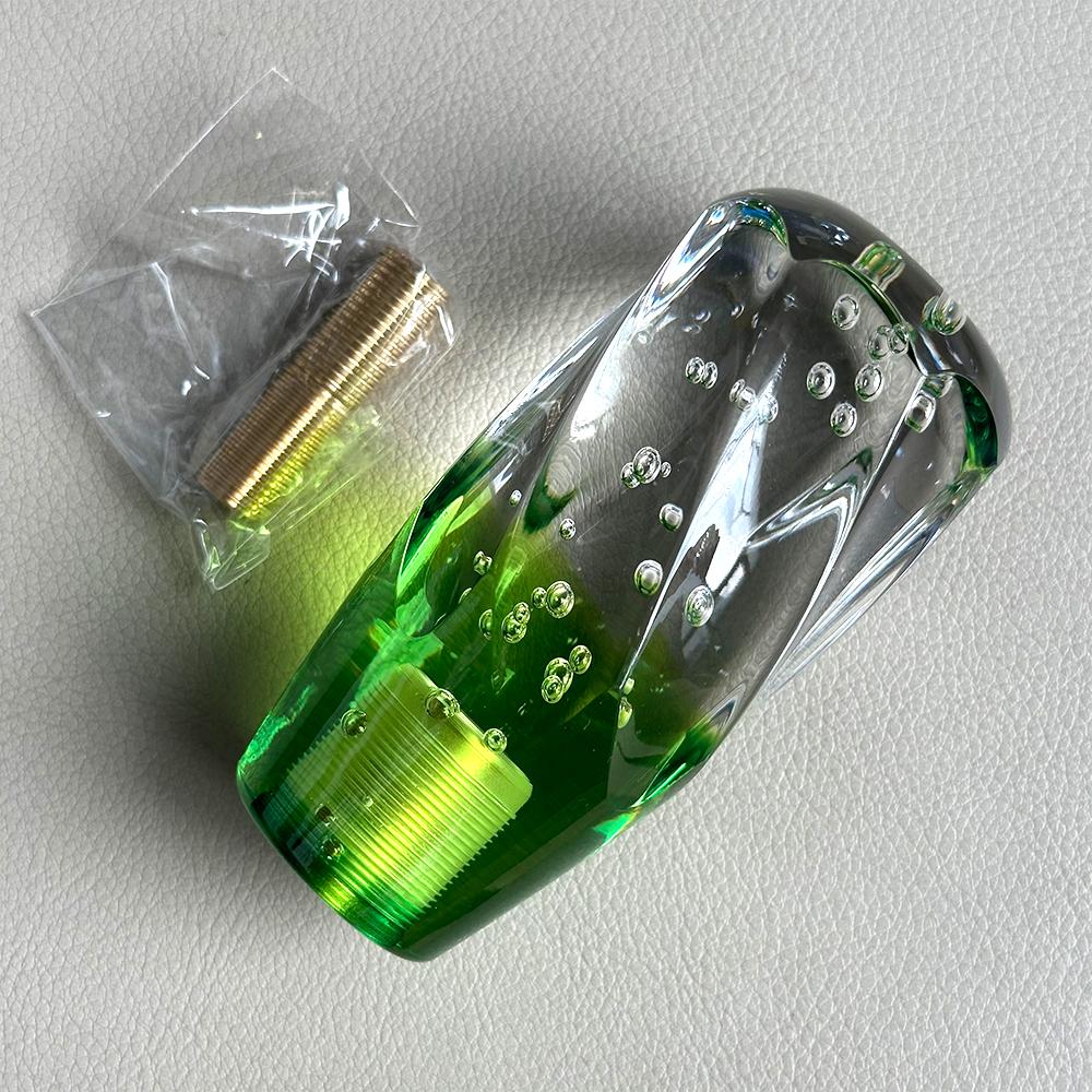 

10cm 15cm Car Manual Shift Knob Gear Shifter Head Shift Knob Stick Crystal Transparent Bubble Throw Gear Shifter зелёный
