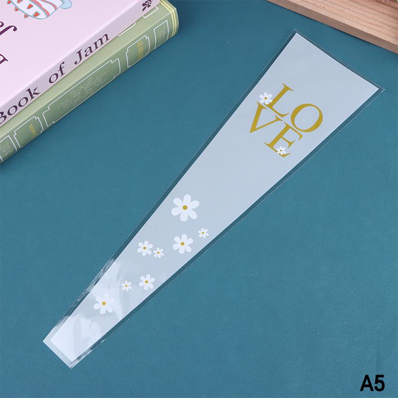 48/50Pcs Transparent Single Rose Flower Packaging Bag Gift Wrapping Paper Wedding Floral Package Valentine's Day Party Decor