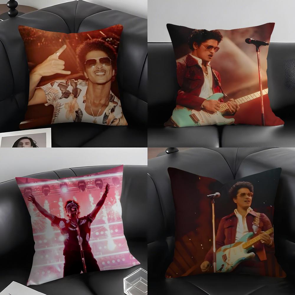 BBruno MarsS Singer Cushion Cover Pillowcase Ultra Soft Skin Friendly Fabric Cloud Like Comfort Concealed Zipper