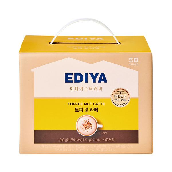 EDIYA COFFEE Sweet & Nutty Toffee Nut Latte Sticks 20g x 50 Sticks
