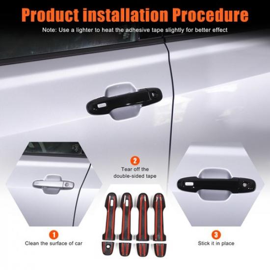 ABS Glossy Black Exterior Door Handle Cover Trim Kit for Subaru Crosstrek 23-24