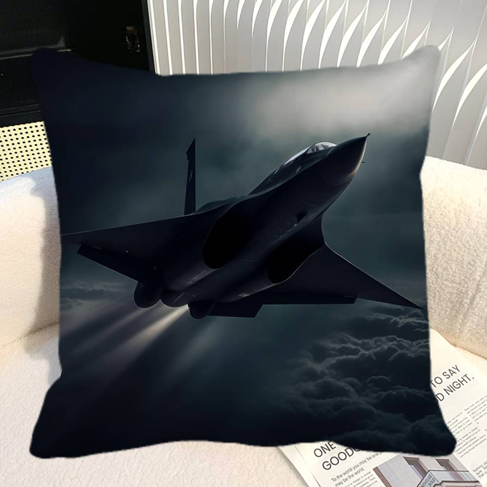 Combat Aircraft F Fighter Eurofighter Typhoon V Airplane Pillow Case Square Sofa Leisure Comfort Cushion Car Home Decoration