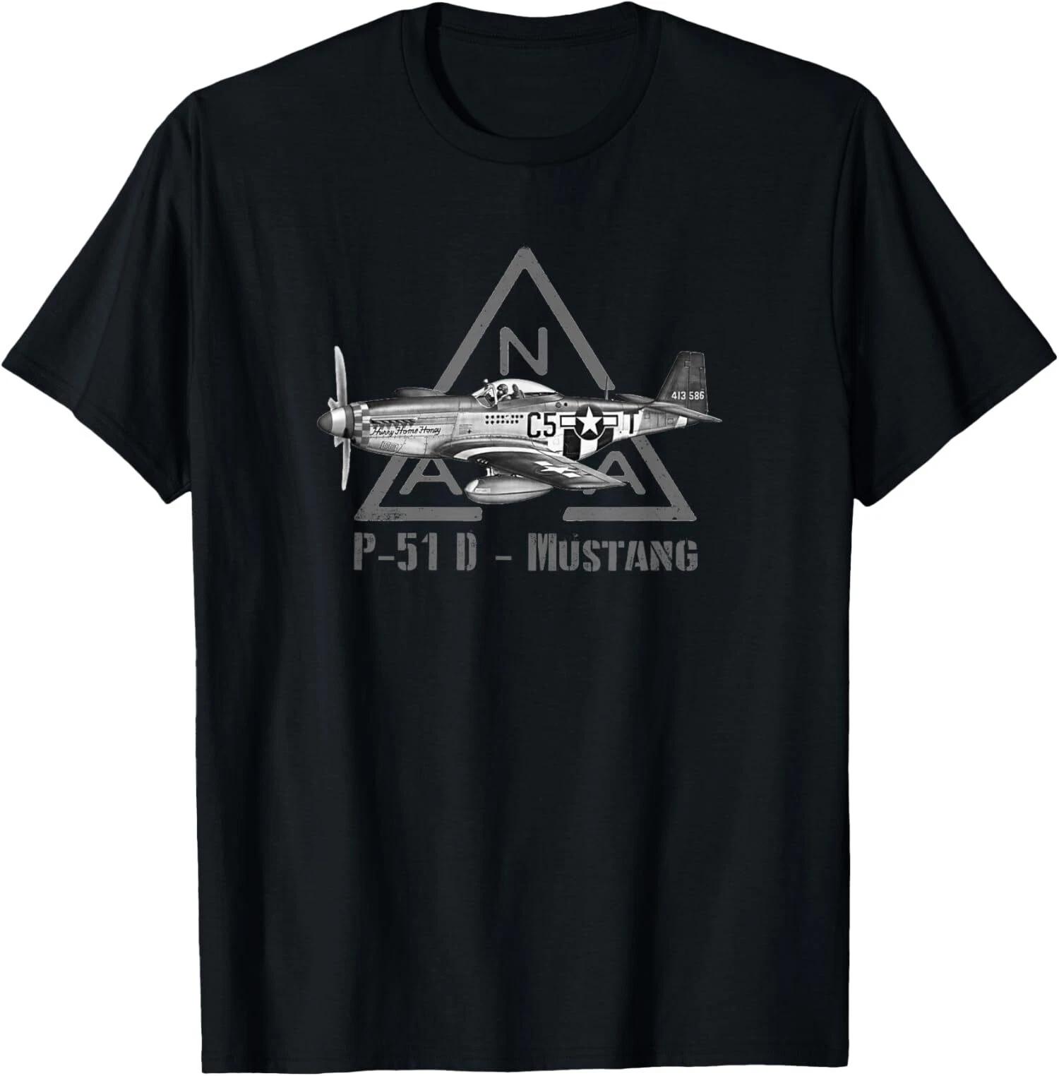 North American P-51 Mustang Military Fighter Plane WW2 T-Shirt M