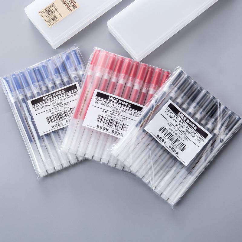 MUJI Długopis żelowy z nakładanym klipsem (0,38 / 0,5 mm) dla studentów, biznesu i biura