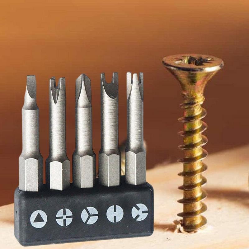 Screwdriver Bit Set 5 Pcs Special-shaped Screwdriver Set Y-Type U-shaped Triangle 3-Point Screwdriver Bit for Repair
