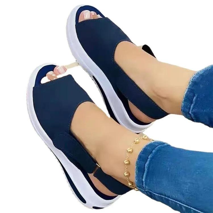 Fashion 2025 Summer Women's Sandals Platform Stretch Fabric Fashion Shoes Women Comfort Walking Ladies Female Casual Footwear Sandals