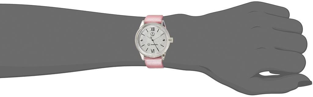 Часы Analog Smile Solar Водонепроницаемый кожаный ремешок Серебристый x Розовый [Citizen Q&Q] RP18-004 Женские
