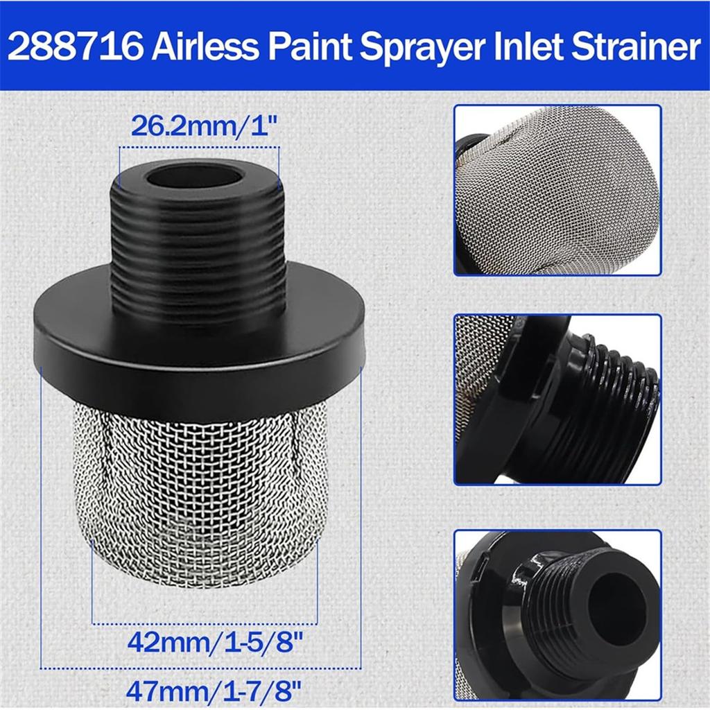 2025+ 288716 3/4" Inlet Strainer 288749 Airless Filters-with SG10, SG20, X5, X7, Prox Series-Paint Replacement Parts