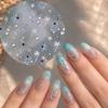 Tomoni Crystal Diamond Summer Nail Stickers: Beach Vibes & Metal Shell Art Decorations