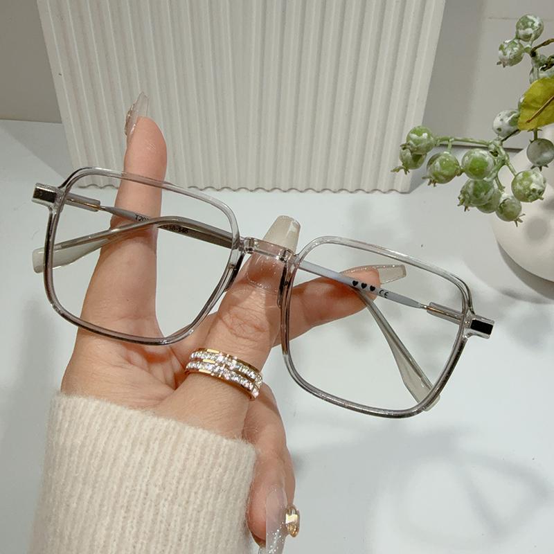 Photochromic Anti Radiation large frame Glasses Shades Transition Eyeglasses Korean Replaceable Lens women resistant Glare flat mirrors Eyewear