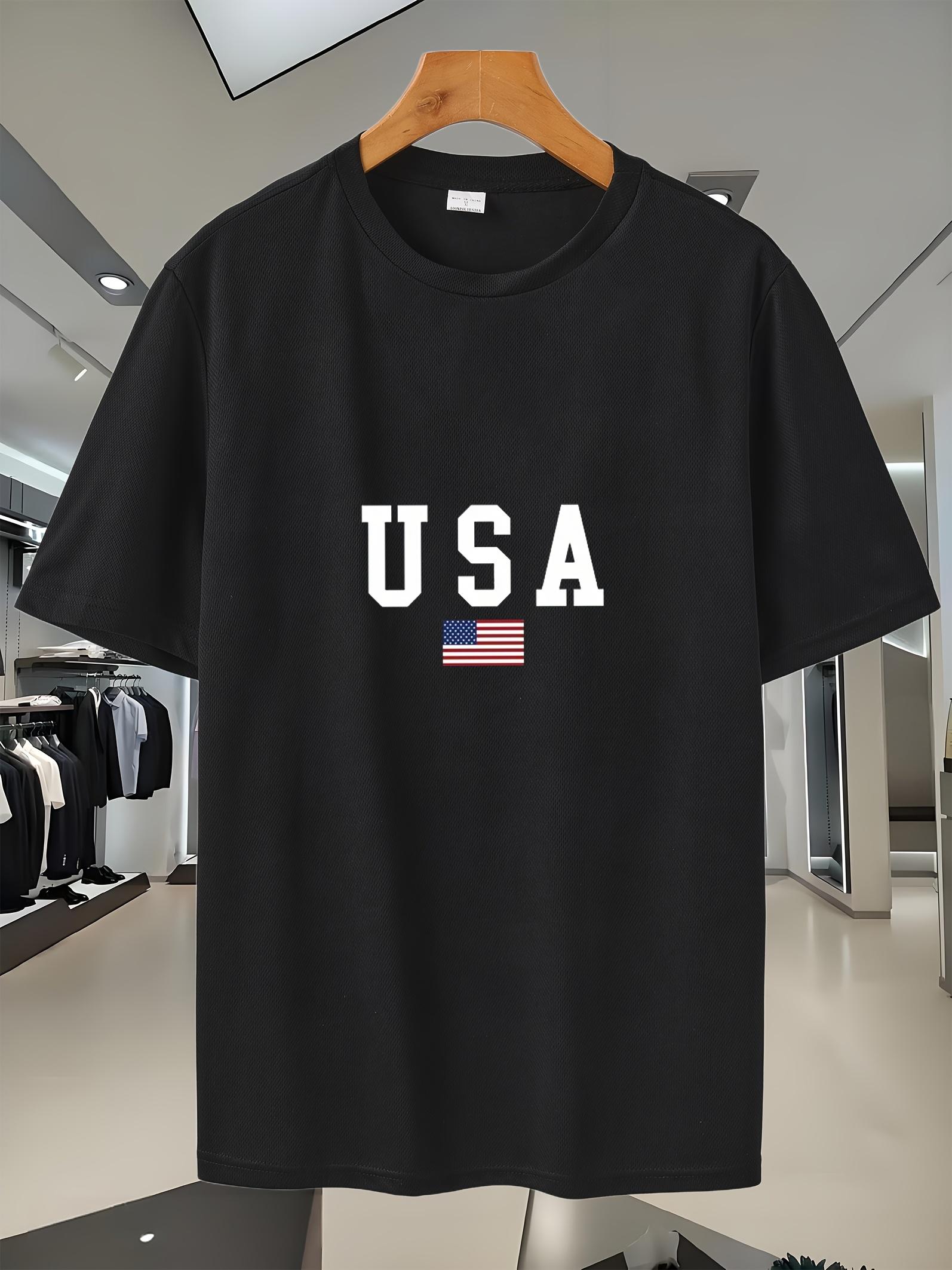Patriotic USA Flag Graphic T-shirt - Breathable Mesh Fabric XXXXL