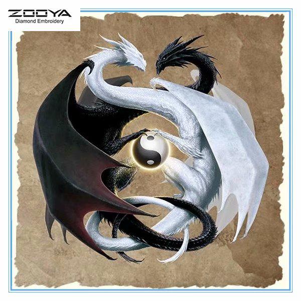 

ЗООЯ DIY 5D Полный дрель Алмазная картина Дракон Вышивка Крестом Мозаика Картина Домашний декор