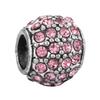 New Silver Plated Pink Diamond Butterfly Alloy Large Hole Charm Beads For DIY Bracelet Necklace Jewelry Accessories Gift