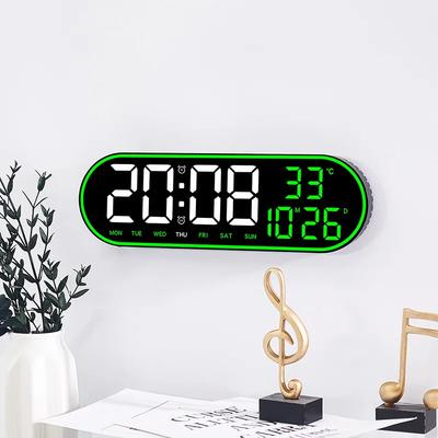 15-inch LED Digital Wall Clock Snooze Clock Color Outer Frame Temperature Date Week Display Remote Control Electronic Mute Clock