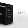 AXAGON Dvojitá nástěnná nabíječka 240V/2x USB port QC3.0/AFC/FCP a 5V-1.2A, 24W | ACU-QS24