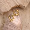 Geometric Irregular Hammered Stainless Steel Oil Press Stud Earrings, Cold Style Jewelry Ornaments