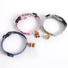Adjustable Denim Pet Collar With Embossed Star Cherry Bear Pendant Bell Cats Dogs